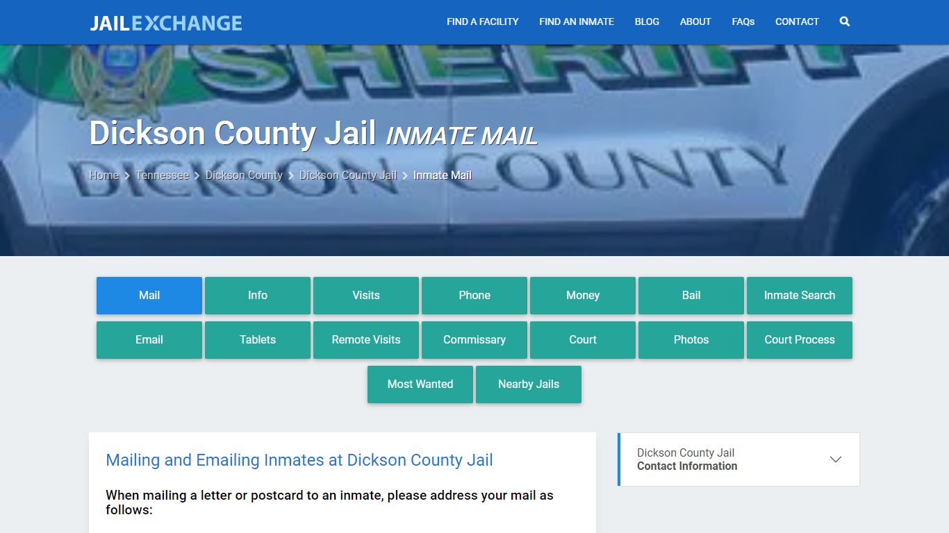 Dickson County Jail Inmate Mail - Jail Exchange