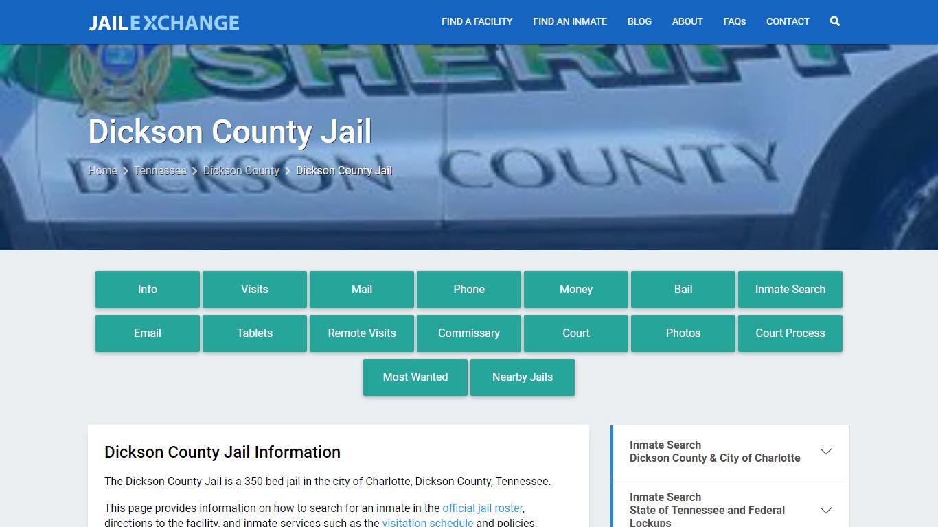 Dickson County Jail, TN Inmate Search, Information