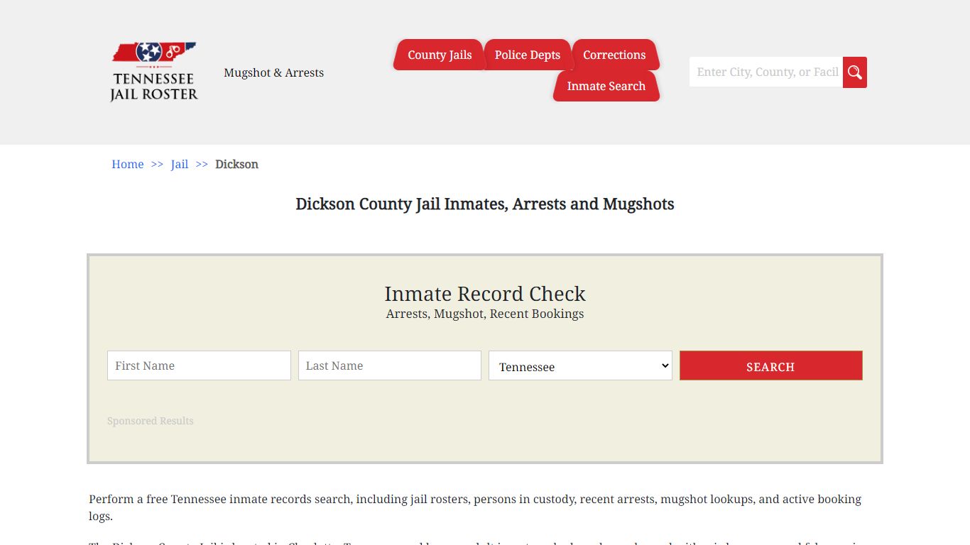 Dickson County Jail Inmates, Arrests and Mugshots